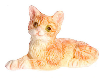Dollhouse Miniature Kitten, Orange